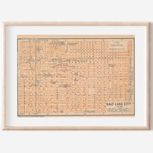 Mapa antiguo de Salt Lake City, Utah, 1904