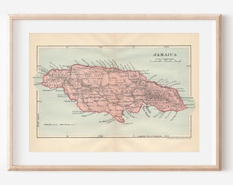 1914 Jamaica Antique Map