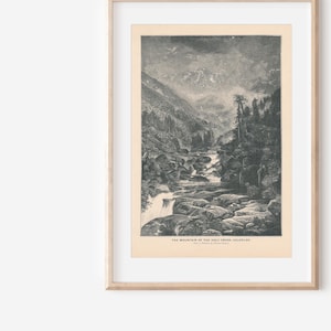 1892 Mount of the Holy Cross Rocky Mountains Colorado Antique Engraving Print