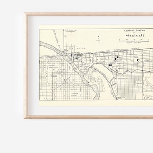 1970 Mexicali Mexico Vintage Map