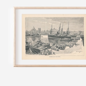 1892 Marseille France Antique Print