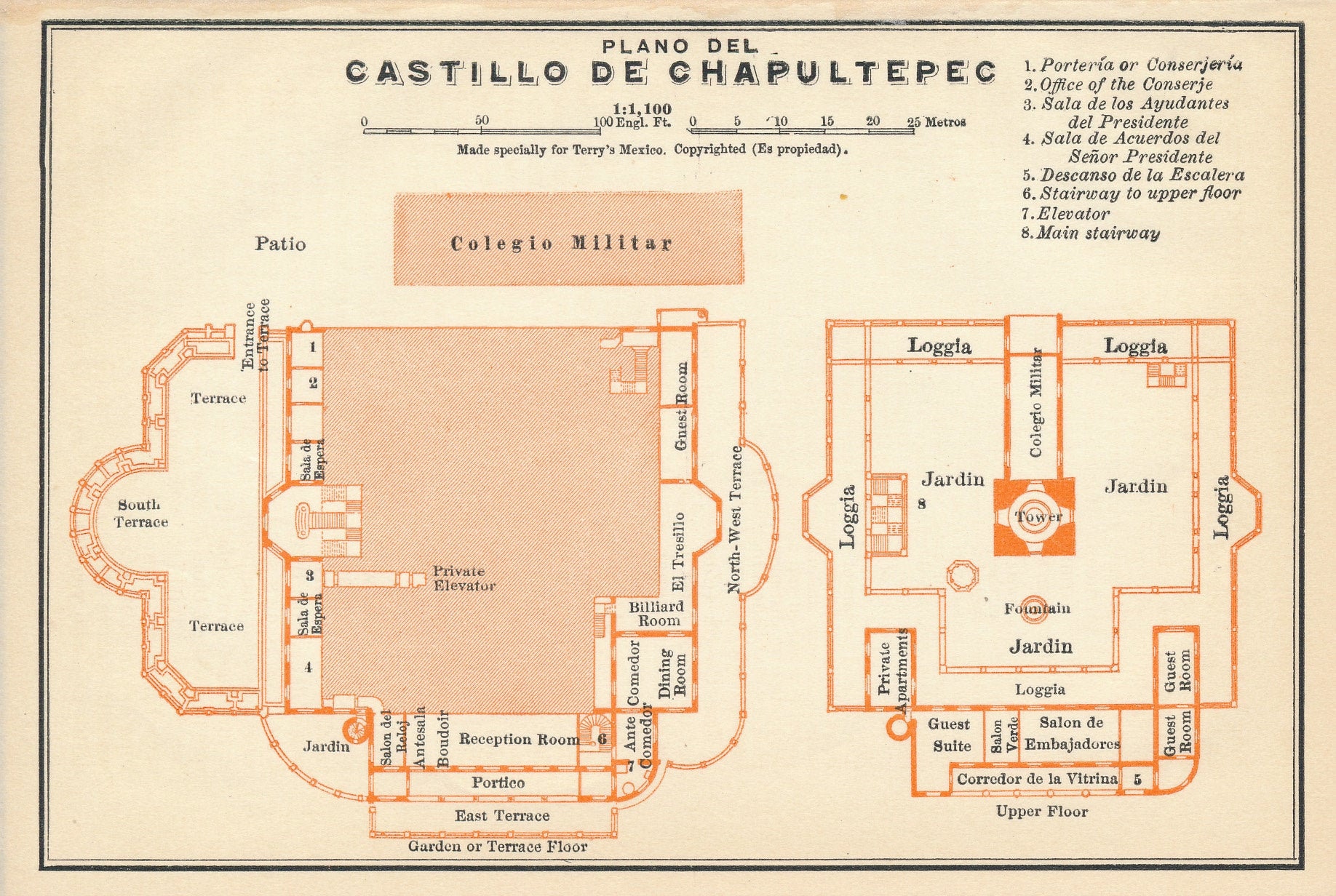 1911 Castillo de Chapultepec Ciudad de México México Mapa - Etsy México