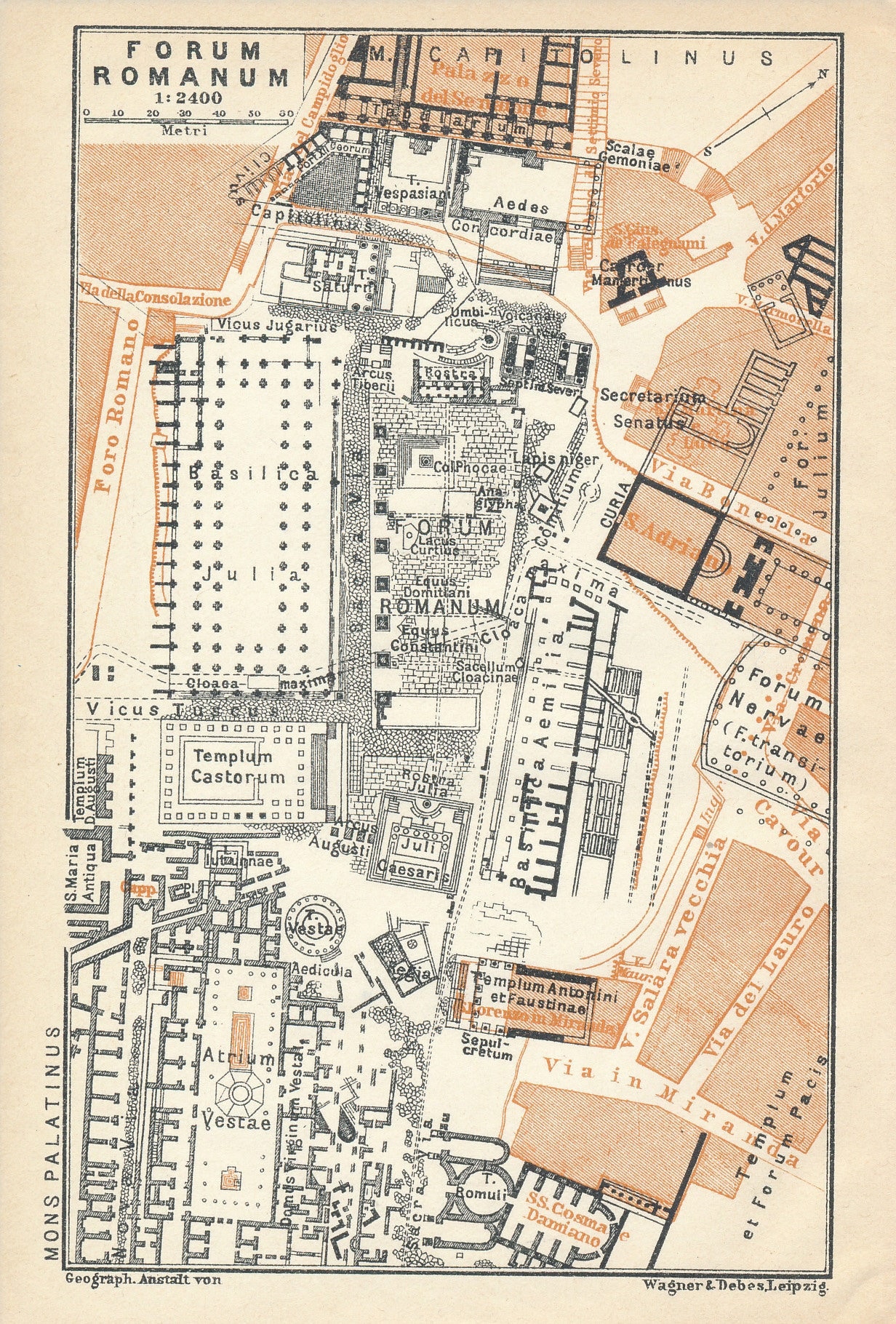 Roman Forum Map.pdf 1928 Roman Forum, Rome Italy Antique Map - Etsy