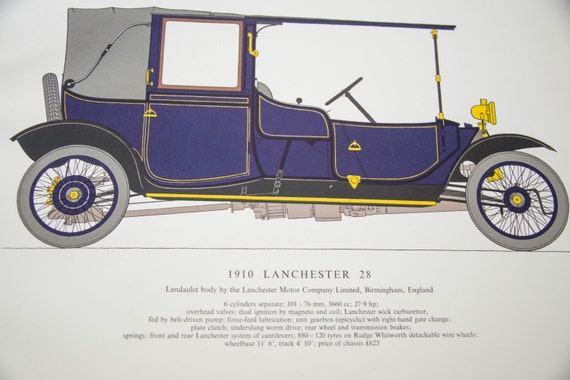 1959 Lanchester Early Motorcar Vintage Print | Etsy