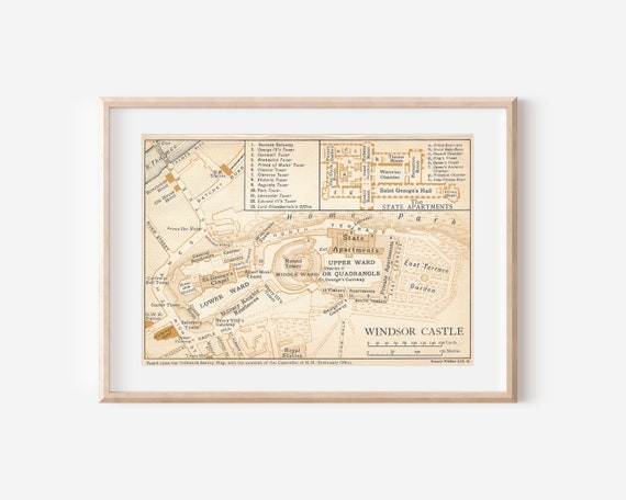 イギリス アンティーク 地図 1927年 ウィンザー城 イギリス アンティーク地図 - Etsy 日本
