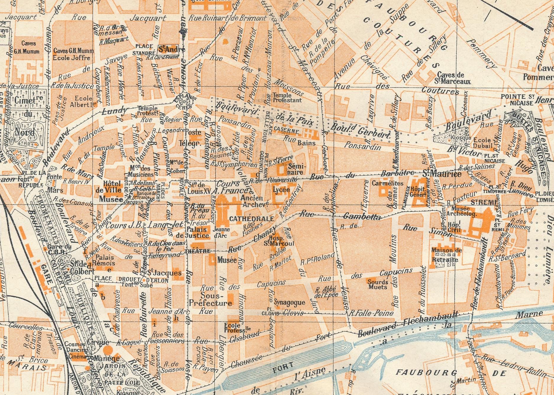 1930年 ランス フランス アンティーク地図 - Etsy 日本