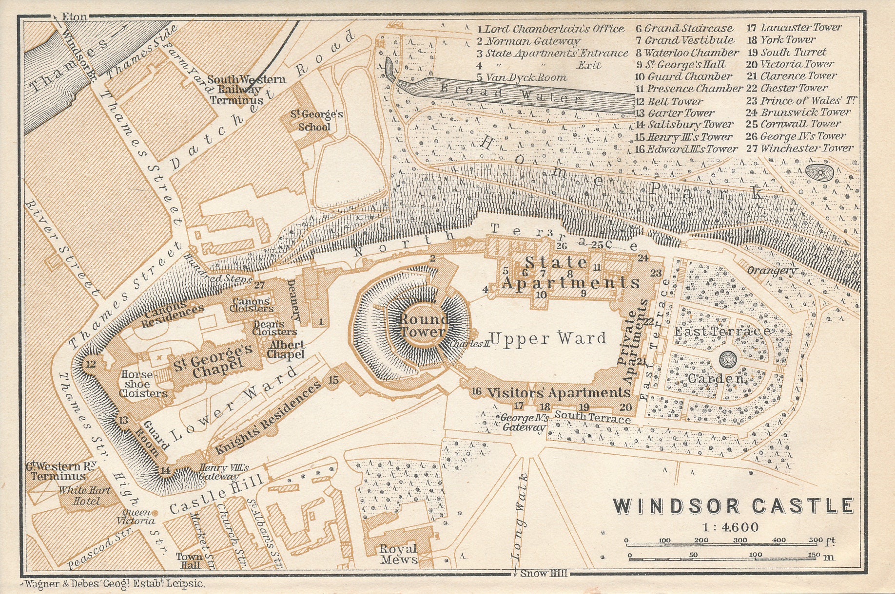 1908年 ウィンザー城 イギリス アンティーク地図 - Etsy 日本