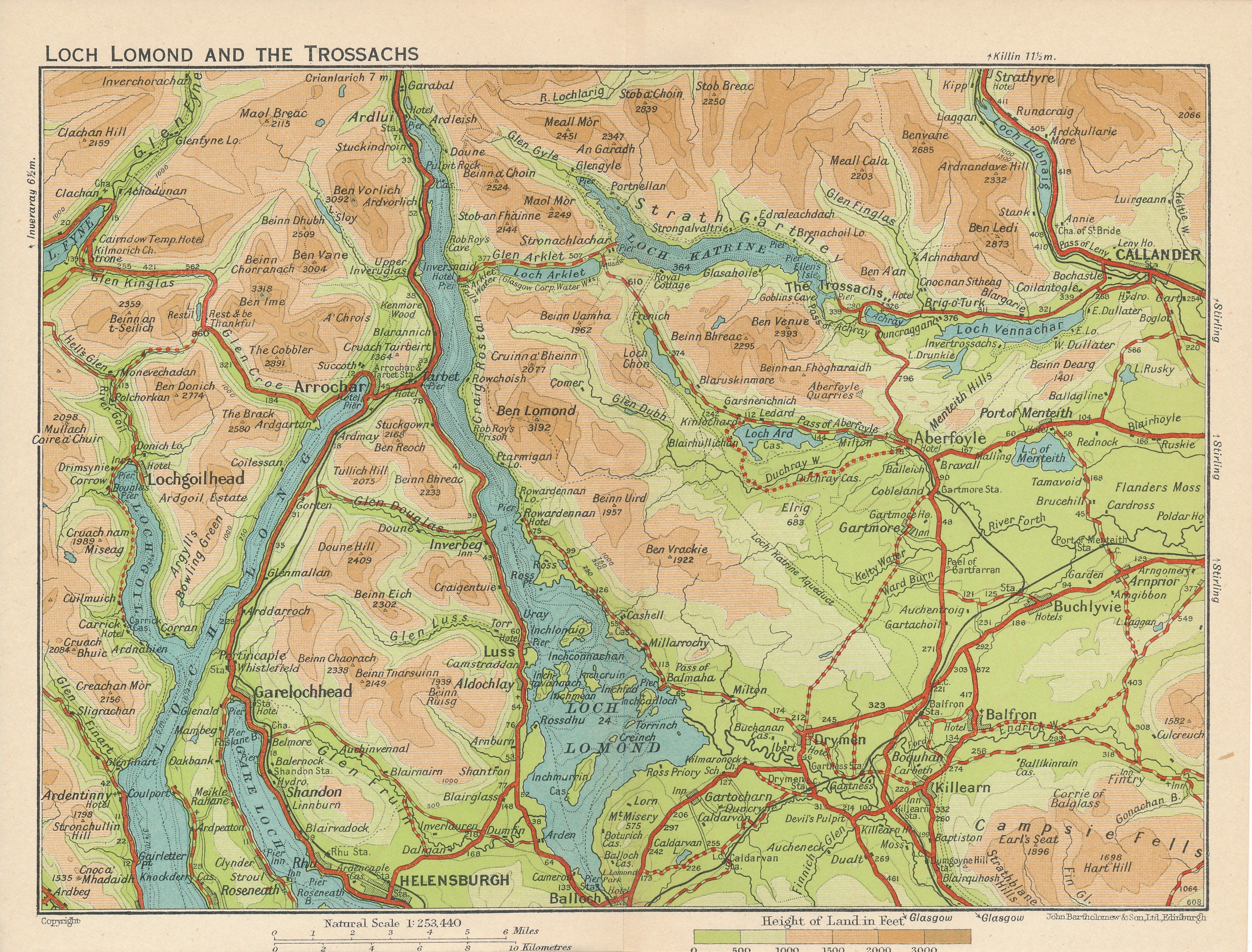 Map Of Loch Lomond 1959 Loch Lomond & The Trossachs Scotland Vintage Map | Etsy Canada