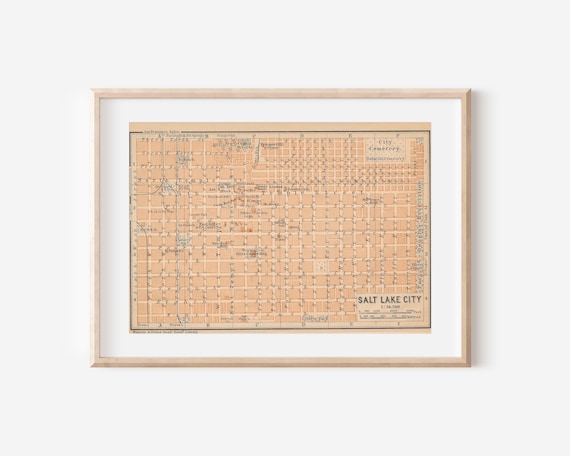 1904 Salt Lake City Utah Antique Map