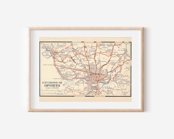 1929 Porto Portugal Antique Map