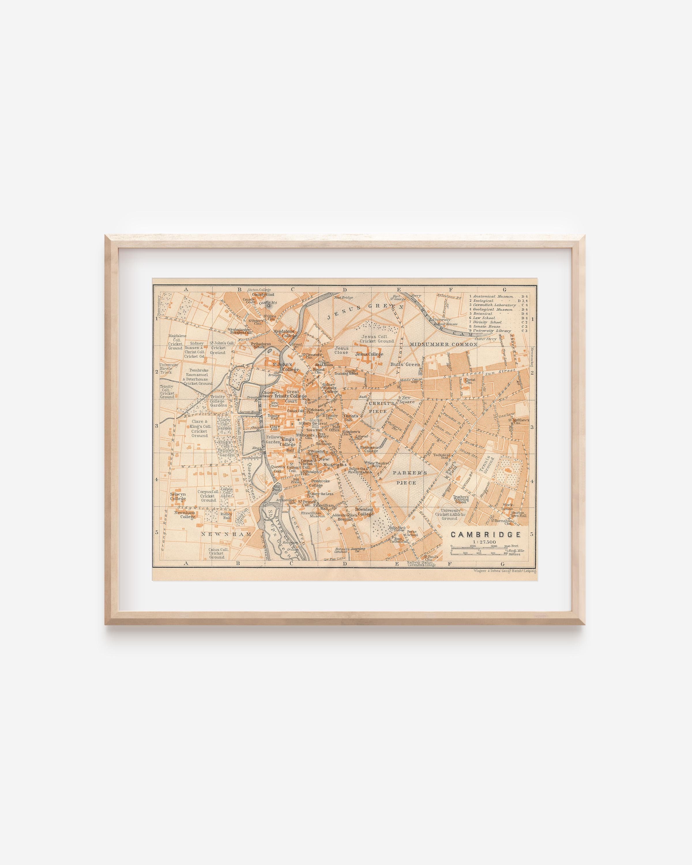 1906年ケンブリッジイギリスアンティークマップ - Etsy 日本