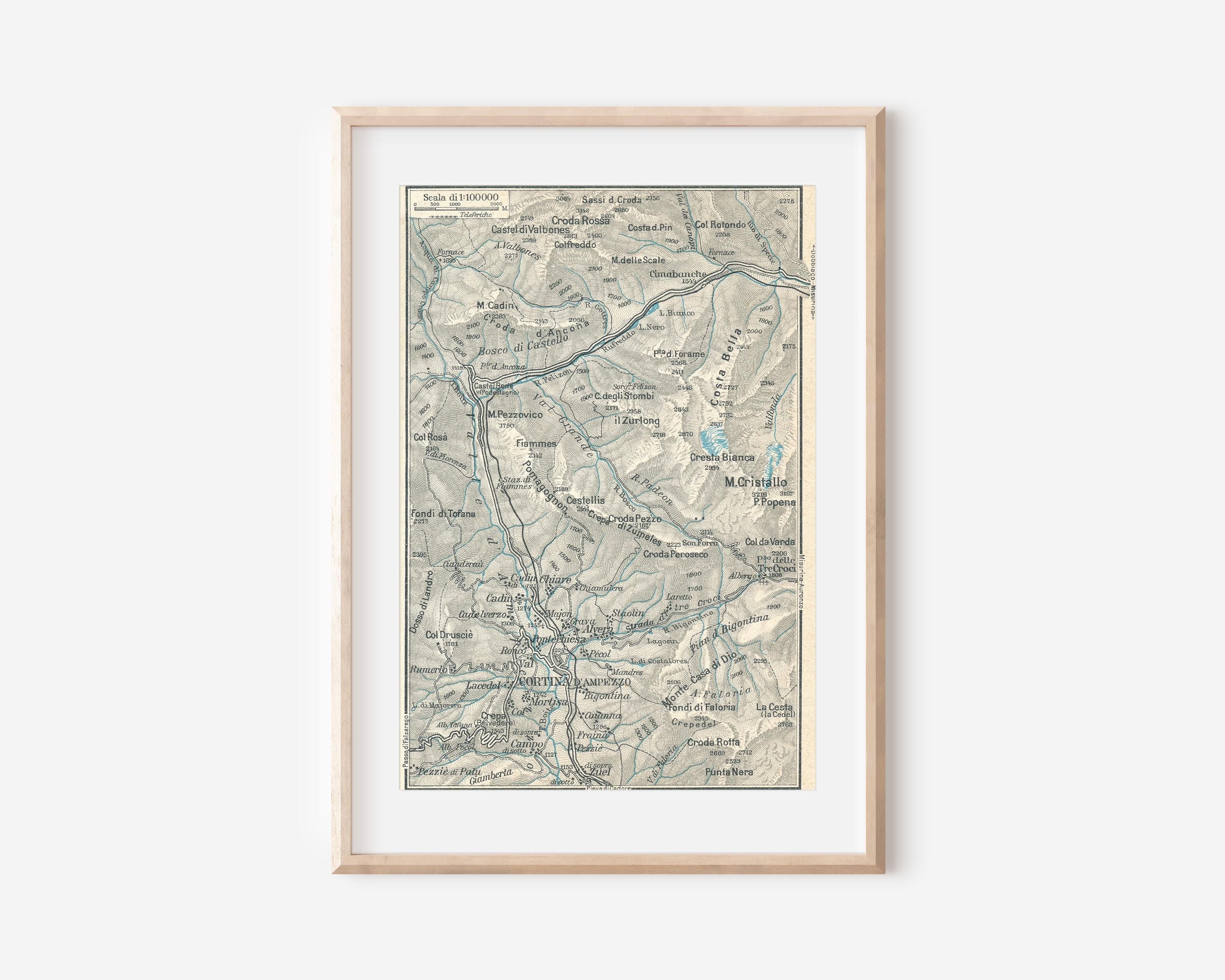 1927年 コルティナ イタリア アンティーク地図 - Etsy 日本