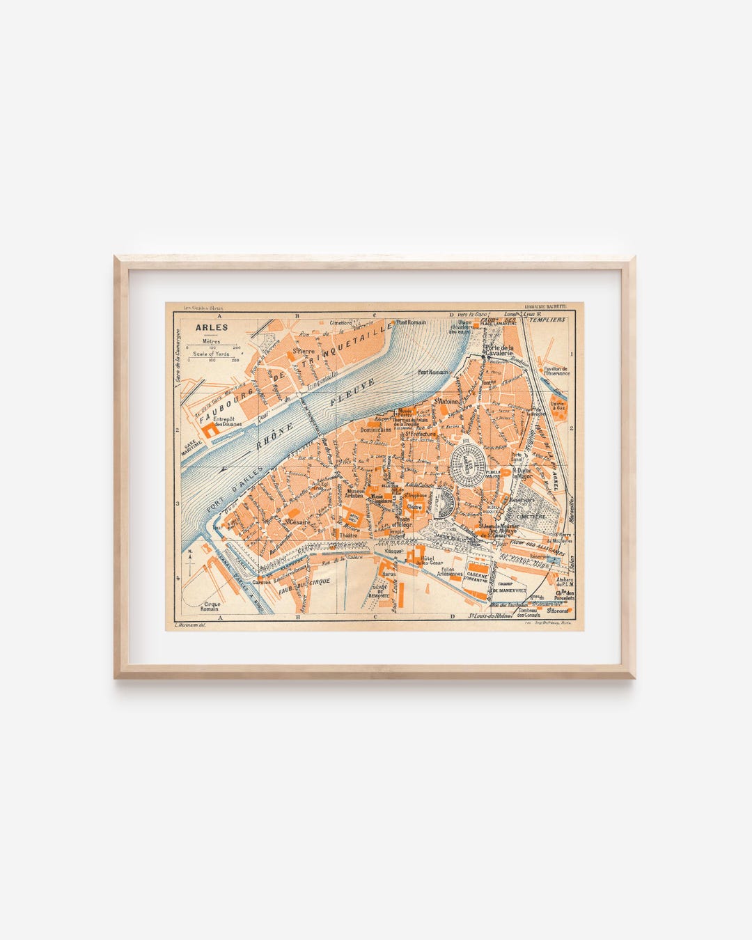 1926 Arles France Antique Map - Etsy