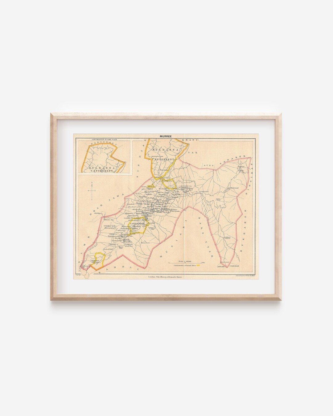 1920 Murree Pakistan Antique Map - Etsy
