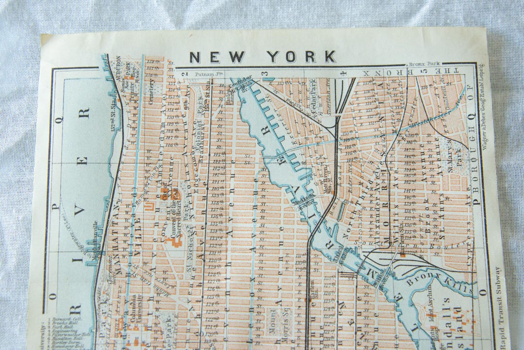 1909 Manhattan New York City Antique Map - Etsy