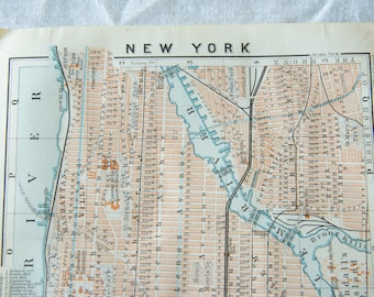1909 Manhattan New York City Antique Map
