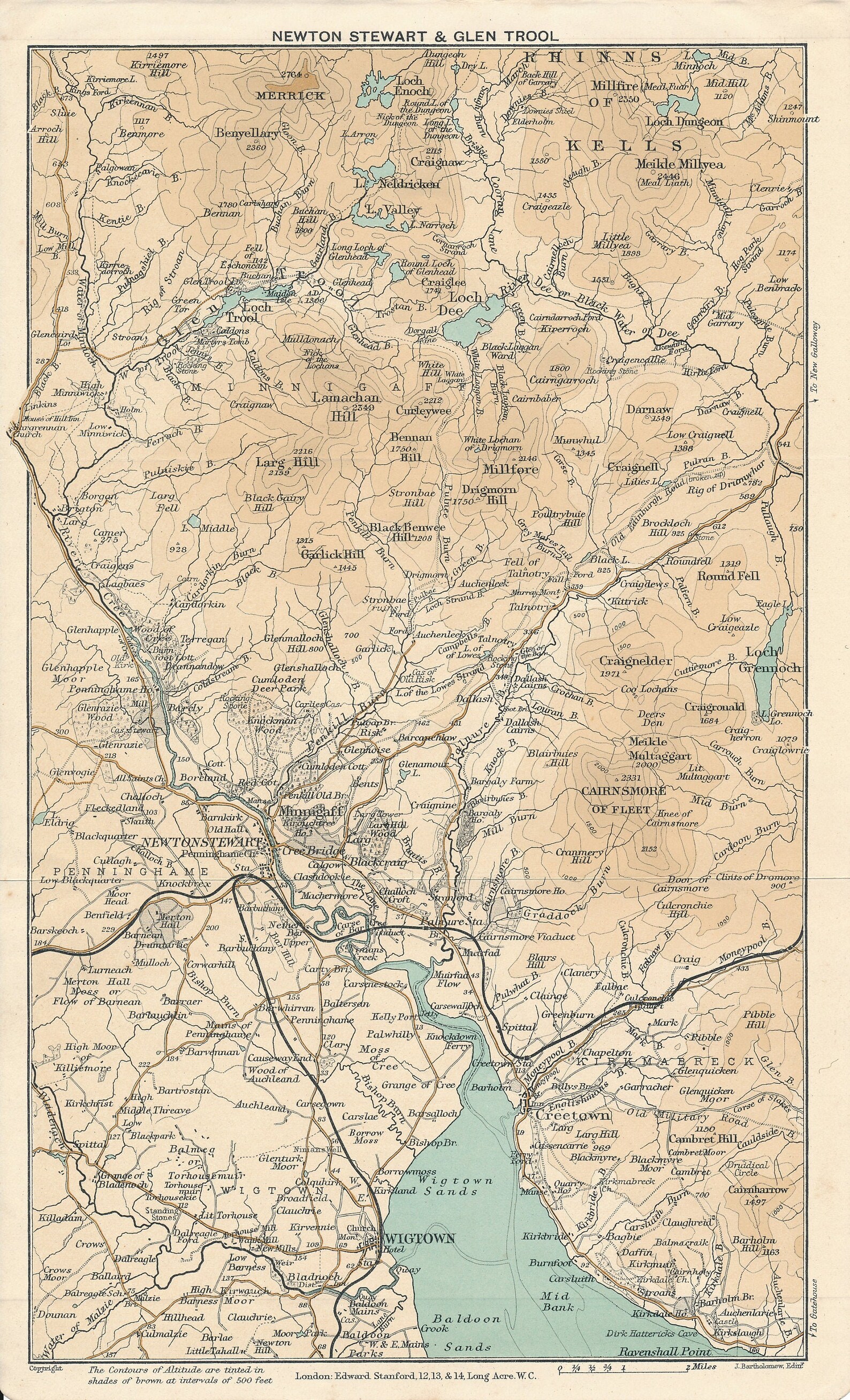1905 Newton Stewart Scotland Antique Map Etsy