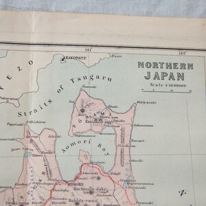 1903 Northern Japan Antique Map