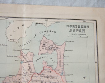 古い日本地図（1901年）ヴィンテージ日本列島地図帳ポスター - Etsy 日本