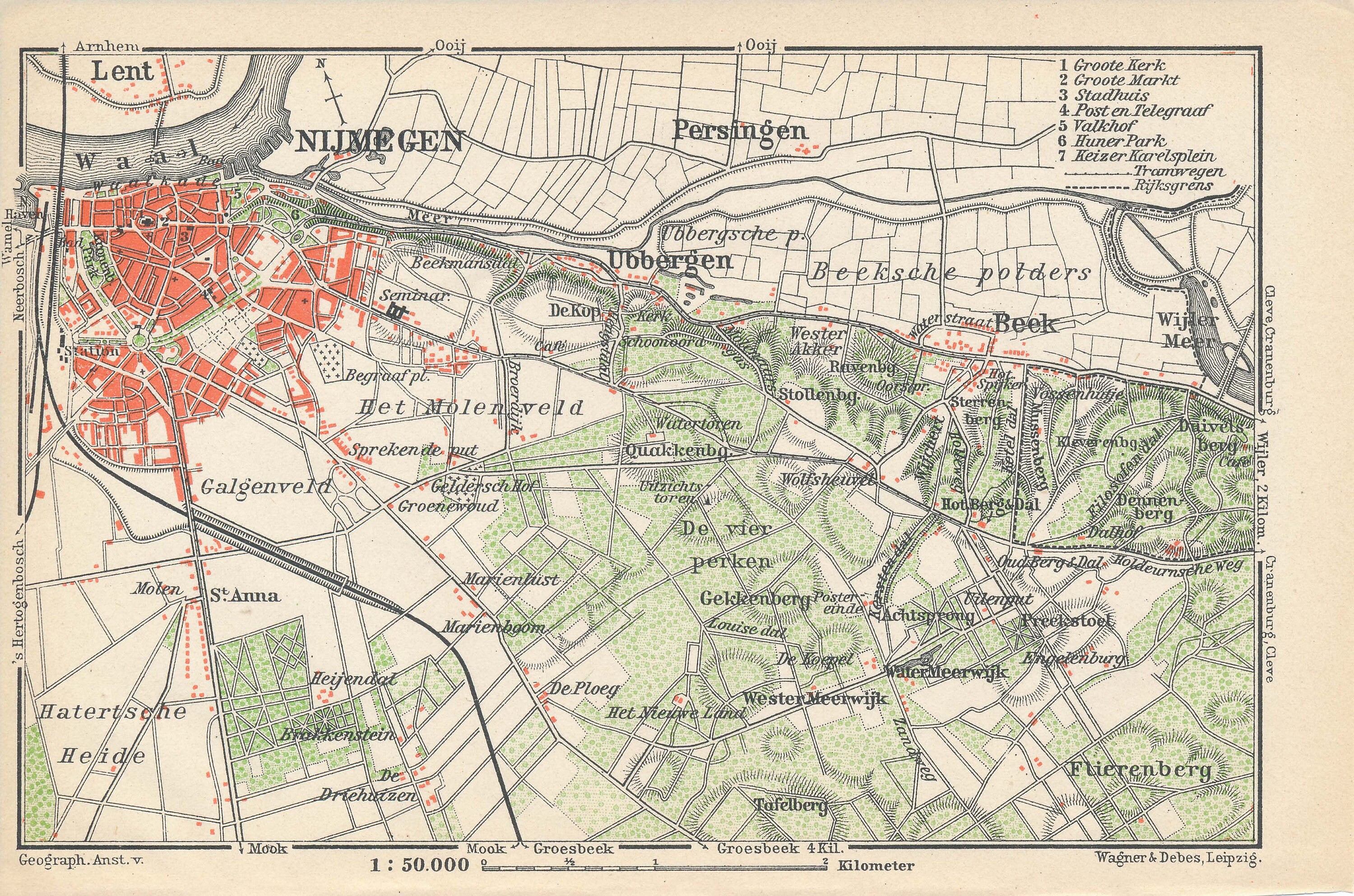 1910 Nijmegen Netherlands Holland Antique Map | Etsy