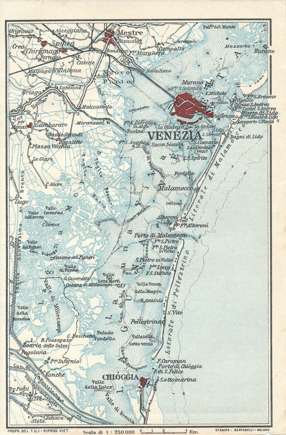 Carte Ancienne De 1927 Venise Italie Etsy Carte Ancienne De 1927 Venise Italie Etsy