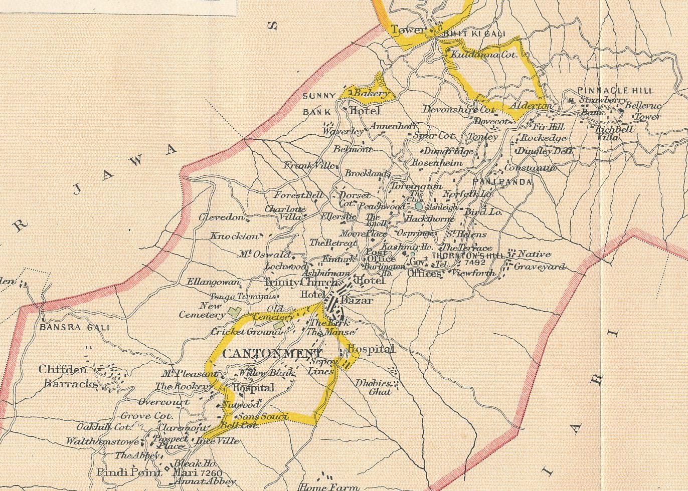 1920 Murree Pakistan Antique Map - Etsy