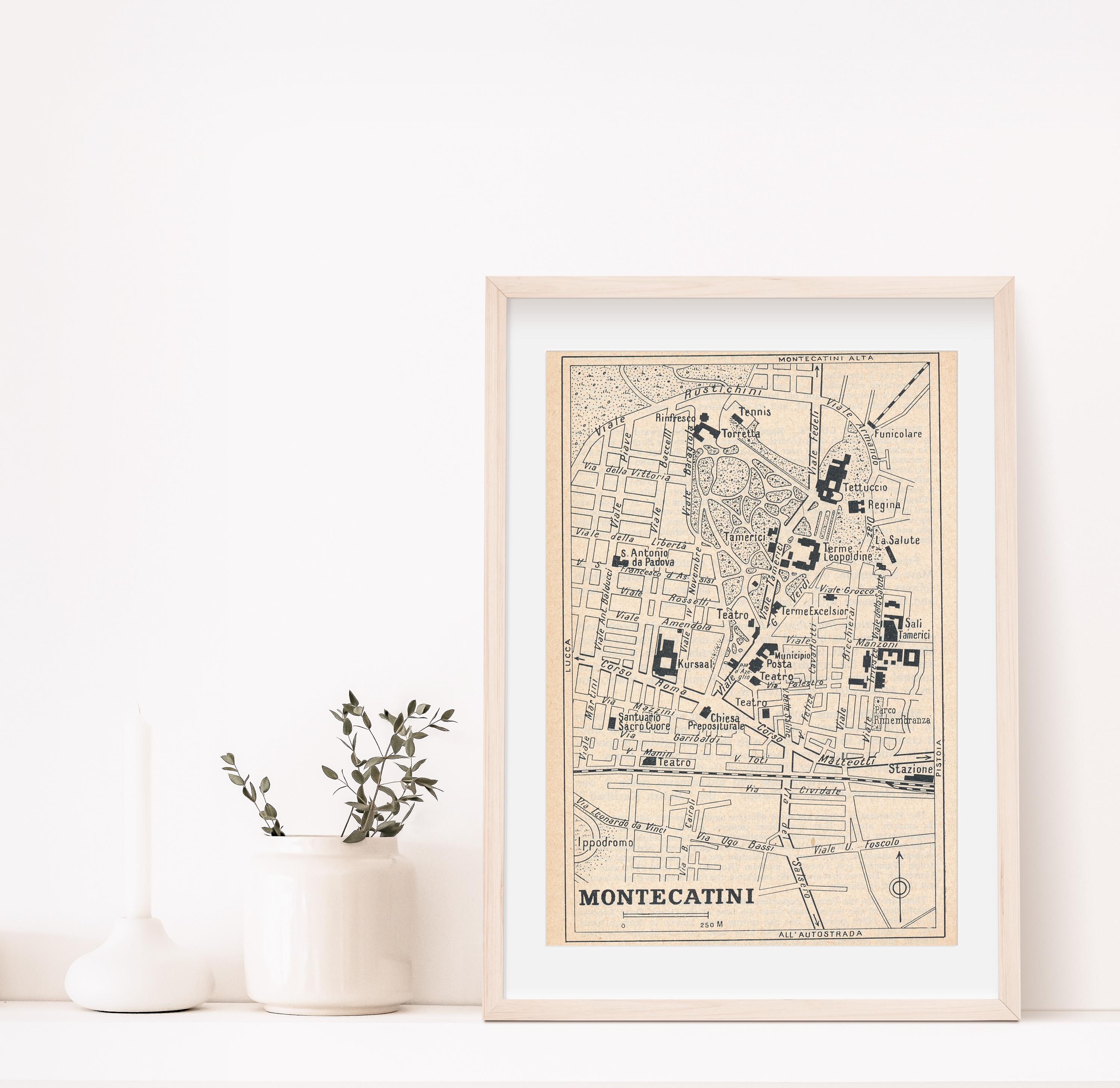 1954 Montecatini Terme Italy Vintage Map Etsy Il P2xo 