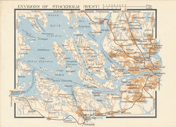 1952 Stockholm Sweden Vintage Map Etsy 1952 Stockholm Sweden Vintage Map Etsy
