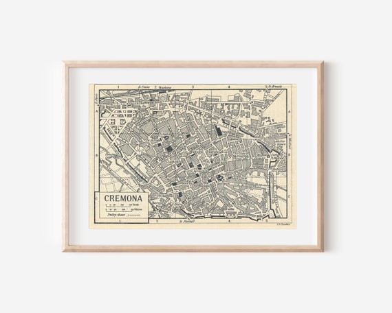 イタリアの地図入り額装 1953 クレモナ イタリア ヴィンテージ マップ - Etsy 日本