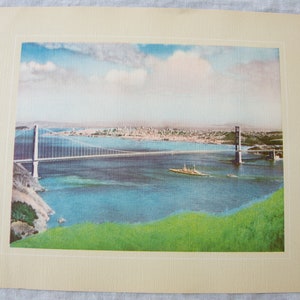 1937 Golden Gate Bridge, San Francisco California Antique Photo Print