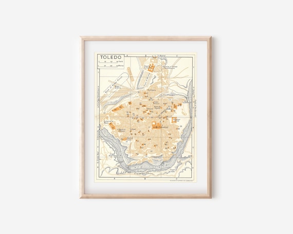 1964 Toledo Spain Vintage Map