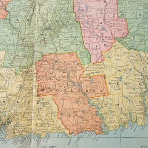 1909 Connecticut Antique Map