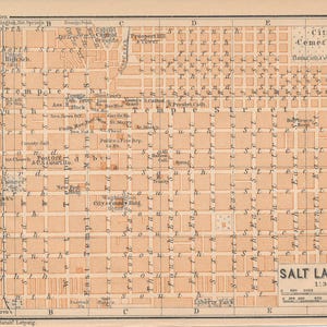 1904 Salt Lake City Utah Antique Map image 2