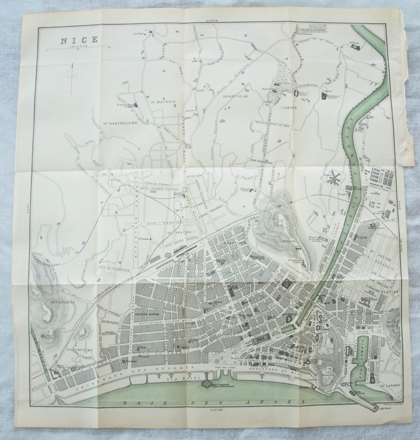 1898 Nice France Antique Map - Etsy