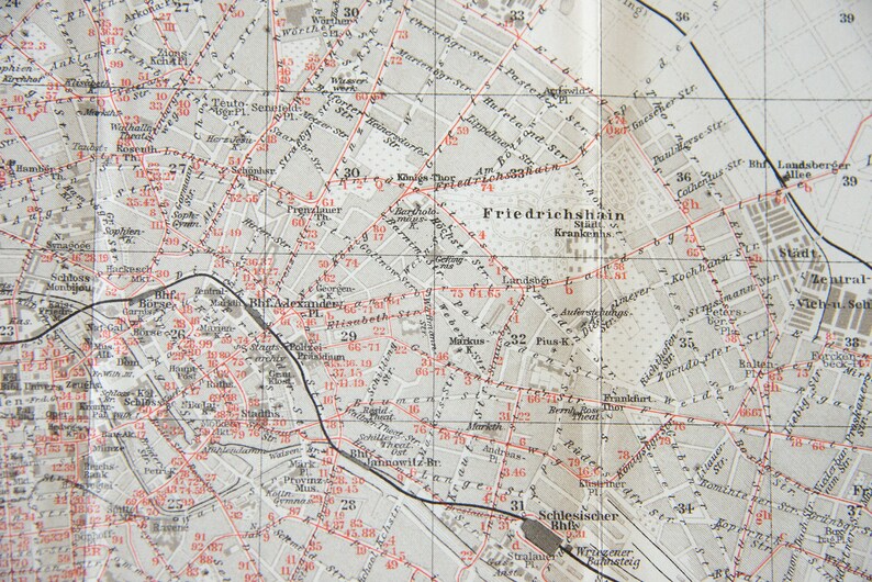 1910 Berlin Germany Antique Map | Etsy