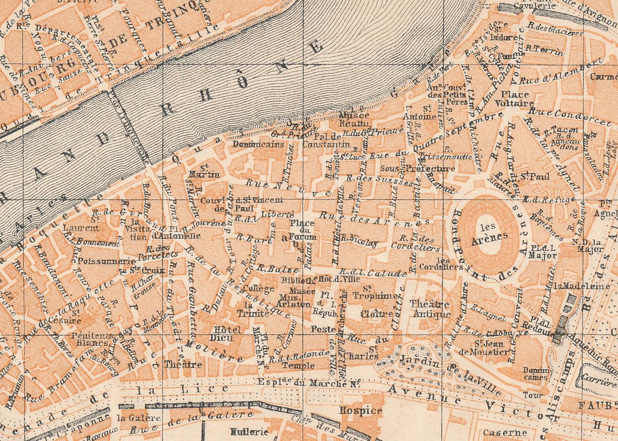 1907年 アルル フランス アンティーク地図 - Etsy 日本