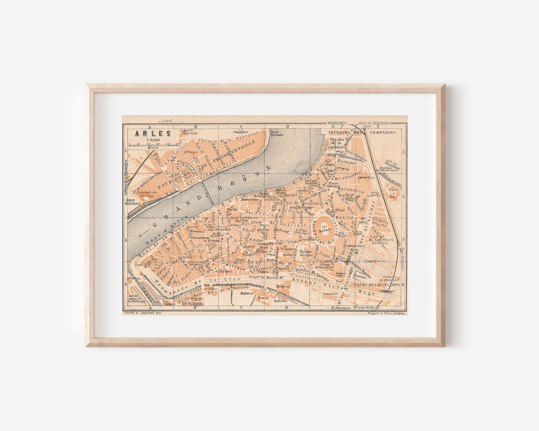 1907年 アルル フランス アンティーク地図 - Etsy 日本