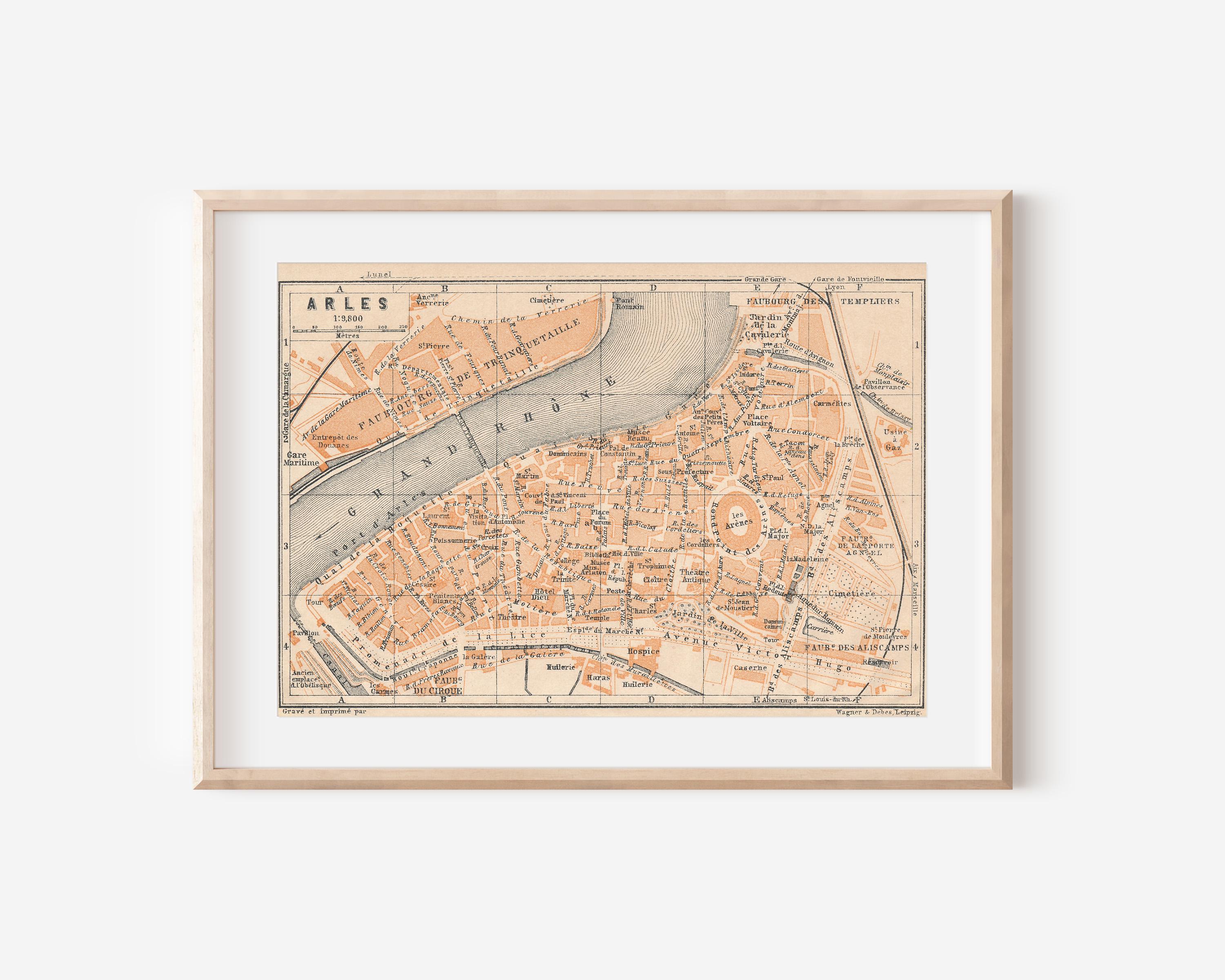 1907年 アルル フランス アンティーク地図 - Etsy 日本