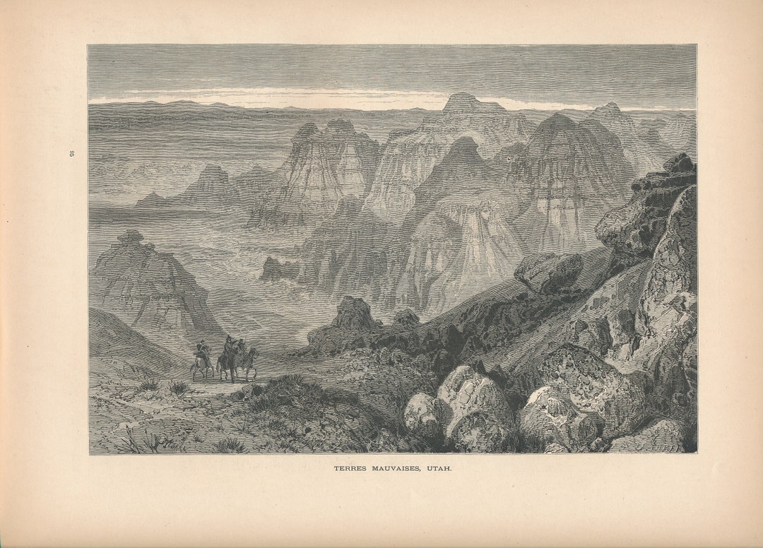 1874 Utah Landscape Antique Engraving Print Etsy