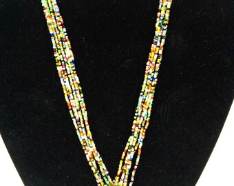 glass bead beaded necklace