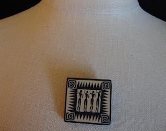 Warrior Brooch, Polymer Clay