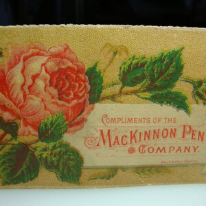 MacKinnon Pen Co. Advertising Card, Ward & Gay, Boston