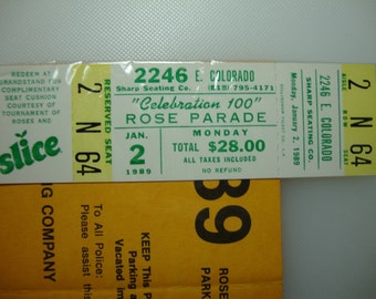 Tickets Ephemera, 1989 Rose Parade