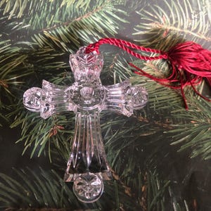 Waterford Marquis Crystal Cross Christmas Ornament