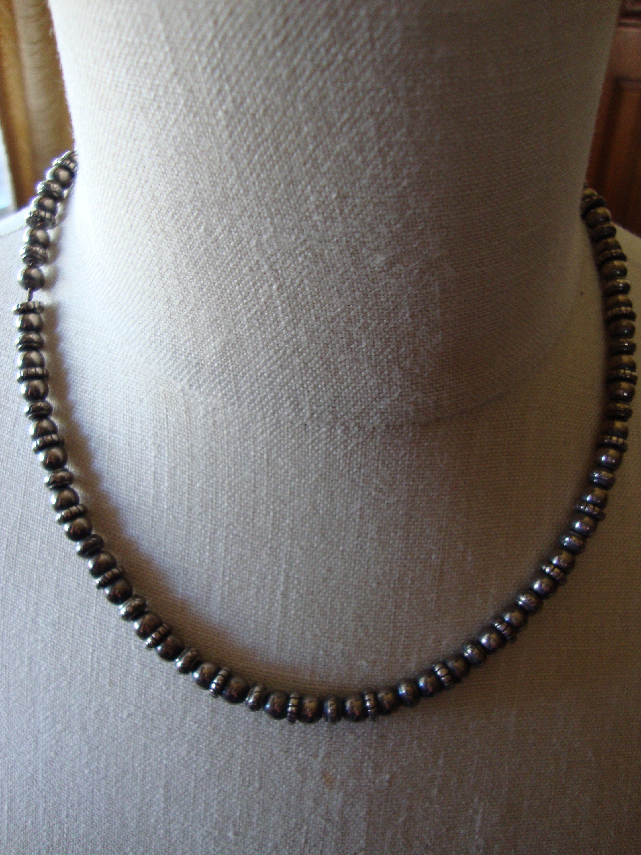 ralph lauren silver bead necklace