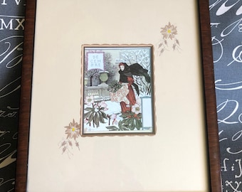 Eugene Grasset La Belle Jardinere Decembre framed litho
