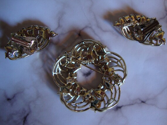 Marboux Brooch and Earring Set, Vintage - image 2