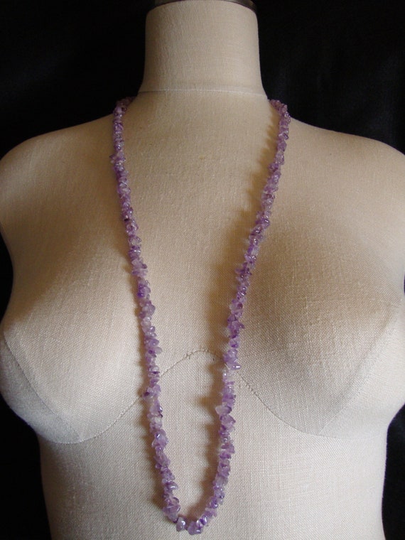 Amethyst Chip Opera Length Necklace