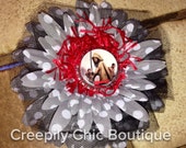 Michonne and her pets polkadot flower hair clip