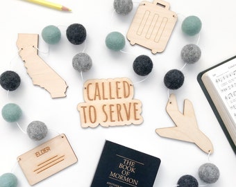 U-Pick LDS Missionary Tag Garland Banner - Called To Serve | Mission | Missionary | Elder | Sister | Homecoming | Farewell | Primary | DIY